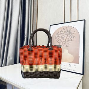 Borsa Tote in Paglia PVC per Picnic, Borsa da Spiaggia, Borsa da Viaggio e Shopping, <span class=keywords><strong>Borse</strong></span> in <span class=keywords><strong>Vimini</strong></span> e Rattan, Borsa Portatile in Paglia - Product Image 5