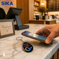 Porte-clés NFC personnalisé en résine époxy SIKA, carte NFC pour avis Google, porte-clés pour le partage sur les réseaux sociaux
