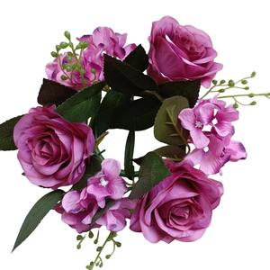 Style européen Style moderne Noël Pâques Graduation Table de mariage Verdure Soie Artificielle Roses Bougeoir Guirlande Décor - Product Image 6