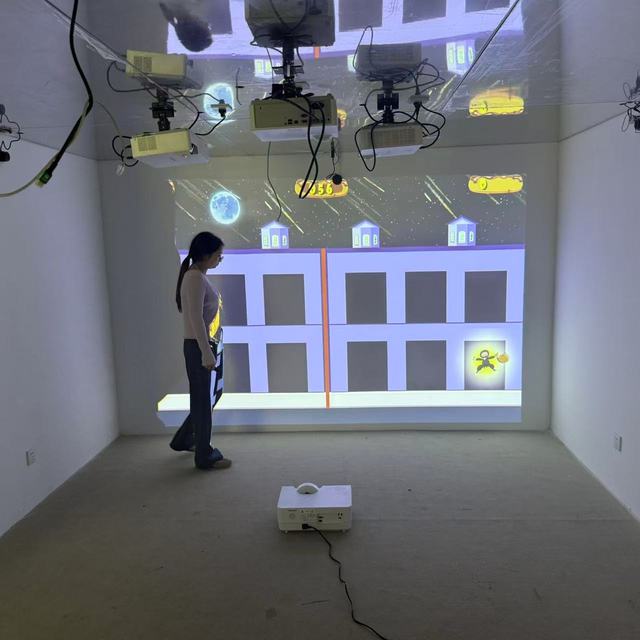 Immersive Showroom Interactive Projector Features 100+ Interactive Floor Projection Video Effects for Indoor Use