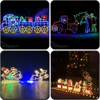 Guirlandes lumineuses de Noël 2D de grande taille pour l'extérieur, grandes guirlandes lumineuses LED animées, affichage pour les fêtes, village, source lumineuse 220v