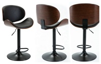 Chaise de bar au design moderne, tabouret de bar en cuir PU gris avec pieds en métal, salle à manger et cuisine, mobilier commercial