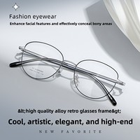 35069 Montures de lunettes œil-de-chat unisexe en alliage, à monture complète, avec branches flexibles, design élégant et raffiné, haute intelligence, luxe et mode