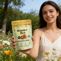 Gomitas de Miel Superalimento al por Mayor, Apoyo para el Bienestar y la Energía, Polen de Abeja y Propóleo, Suplemento Sin Gluten, Dulces de Gomitas de Abeja