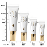 Tube Kemasan Kosong Krim BB & Foundation 50ml HDPE+LDPE Mewah Berkualitas Tinggi yang Dapat Diperas dengan Hot Stamping Krim Tangan Putih