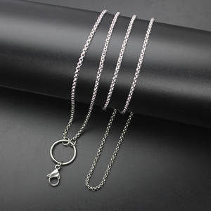 70/76cm acier inoxydable rond <span class=keywords><strong>perle</strong></span> chaîne collier bonne qualité ajustement flottant médaillon parfum médaillon pendentif bricolage 2mm épaisseur - Product Image 1