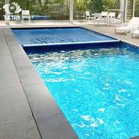 Maßgefertigte Vollabdeckung PVC-Poolabdeckung Water Crown Premium Erwachsenen-Spa Schwimmbäder Langlebige PC-Aluminium-Edelstahl Wasserdichte Abdeckung