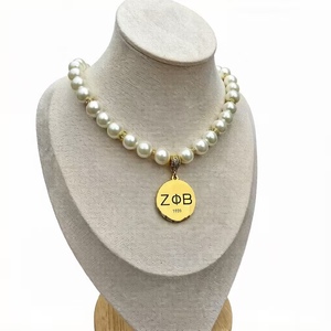 Collares con Colgante de Letras Griegas Personalizadas de la Hermandad Zeta, con Cuentas, Admiten Personalización - Product Image 6