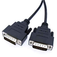 Kabel seri DB15 kustom 15 Pin D-SUB RS232 kabel seri perakitan kabel ekstensi jantan ke jantan untuk transmisi Data