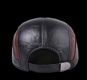 A020701 Gorra de Béisbol de Cuero Vacuno Genuino para Hombre, Estilo Informal, Transpirable e Impermeable, Gorra Cálida de Invierno para Uso en Exteriores y Negocios - Product Image 3
