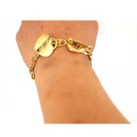 Bracelet en chaîne plaqué or pour femme, fermoir de jésus, Bible, pendentif cœur, bijou gravé, usine chinoise, personnalisé