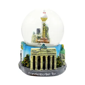 Pairs Architecture Snow Globe Medium Size Snowdome Miniature Building Snowglobe