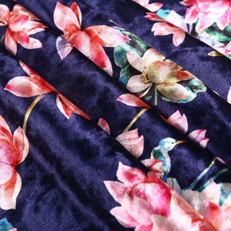 Cheap wholesale polyester fabric korean velvet sublimation printing