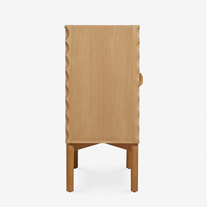Credenza a <span class=keywords><strong>doppia</strong></span> <span class=keywords><strong>anta</strong></span> in rovere con arco ondulato in stile francese, design creativo con bordi 3D, <span class=keywords><strong>mobile</strong></span> contenitore in legno massello per uso domestico - Product Image 5