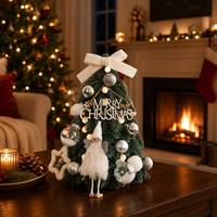 Meistverkaufter Desktop-Weihnachtsbaum-Ornament Weihnachtsdekoration Pyramide Beflockt 40cm LED Umweltfreundlich Wiederverwendbar