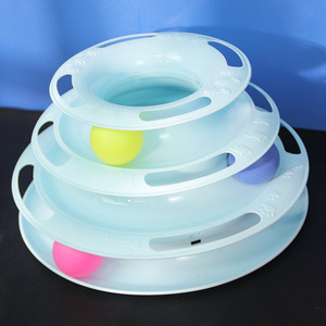 <b>Cat</b> <b>Toy</b> Three Layer Track Educational Turntable Plastic Boredom Buster Pet <b>Interactive</b> Movement <b>Toy</b> - Product Image 4