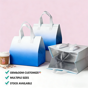 Sac isotherme non tissé personnalisé avec logo, pour le déjeuner, les boissons, motif lettres, sac fourre-tout de pique-nique et de voyage, vente en gros - Product Image 1