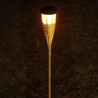 Torches solaires Led pour pelouse Jardin Villa Extérieur Étanche Lumineux Bambou Lumières Jardin Sol Inséré Flamme Lumières