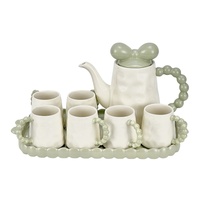 Service à thé YUBIN en porcelaine style crème, tasses et soucoupes écologiques résistantes à la chaleur, pour table basse, salon, hôtellerie