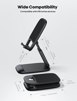 Support de téléphone portable universel Lamicall DP13 pour bureau, pliable, angle réglable, support de jeu, visionnage de films, cuisine
