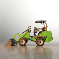 Mini-chargeuse sur pneus électrique YGZG M100E 1000 kg, 1 tonne, pelle chargeuse 60V, hauteur de levage 3m pour ferme et jardin