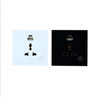 Prise murale intelligente SIXWGH WiFi avec écran tactile, commande vocale Alexa Google Home, application Tuya, minuterie à distance, USB Type-C, prise EU/US