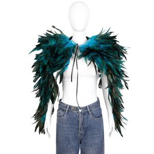 Para <span class=keywords><strong>Amazon</strong></span> Halloween Masquerade Party Costume Props Multi-Color Opcional Cross-Border Feather Shawl Cape Chaleco Collar - Product Image 5