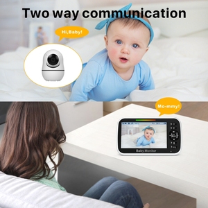 5.0 inç bebek kamerası monitör uyku Pan tilt bölünmüş sıcaklık bebek izleme monitörü 3000mAh pil iki yönlü ses bebek Video monitörü - Product Image 5