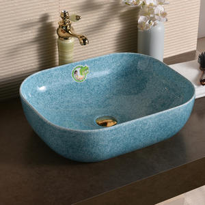 Lavabo de cerámica de arte redondo de estilo de lujo europeo Lavabo de baño de hotel con estilo europeo ligero - Product Image 4