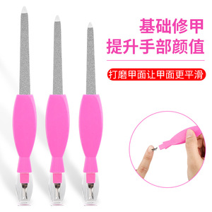 Vente directe d'usine de lime à ongles double face pour enlever les cuticules, ensemble d'outils pour nail art et manucure, lame en acier inoxydable. - Product Image 2