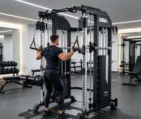 Machine de musculation compacte Smith avec cage de musculation et croisement de câbles, équipement d'entraînement de force peu encombrant pour la remise en forme à domicile