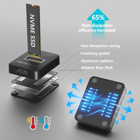 Stasiun Docking SSD M.2 NVMe, Chip JMS583 10Gbps USB 3.2 Gen2 Pembaca M.2 NVMe, USB  A & USB  C 2  dalam  1 Kabel, Penyangga Vertikal