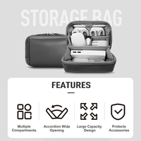 Organisateur électronique pliable antichoc et anti-odeur en PU avec fermeture éclair pour câbles de chargeur MacBook, batteries externes et cordons de disques durs