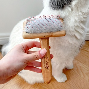 <span class=keywords><strong>Spazzola</strong></span> <span class=keywords><strong>per</strong></span> Animali Domestici con Manico in Bambù e Tappetino in Gomma, Strumento <span class=keywords><strong>per</strong></span> la Toelettatura e la Rimozione del Pelo Morto - Product Image 5