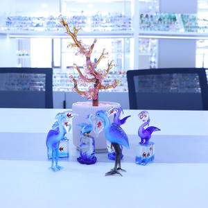 ของตกแต่งโต๊ะทำงานปีใหม่และคริสต์มาส รูปนกสไนป์<span class=keywords><strong>สีน้ำเงิน</strong></span> ถุงปลา งานฝีมือพื้นบ้าน <span class=keywords><strong>แก้ว</strong></span>มูราโน่ สำหรับของประดับตกแต่ง - Product Image 1