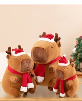 Peluche Capybara Mignonne de Noël, Jouet en Peluche Kawaii, Décoration de Noël, Jouet pour Machine à Pinces, Jouet Doux de Dessin Animé