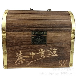 Caja de madera para té de 21,8x15,5x20 cm para almacenamiento de té Pu'er suelto, embalaje de regalo, material de madera de color quemado rectangular - Product Image 2