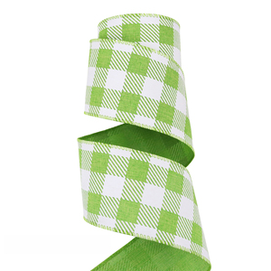 <strong>Easter</strong> Exclusive Pastel 6.3cm 10Yards Gingham &amp; Solid Wired Burlap <strong>Ribbon</strong> for <strong>Easter</strong> Basket gg Hunt Decor Decor - Product Image 2