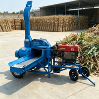 Broyeur d'ensilage à moteur diesel haute performance pour l'agriculture à grande échelle, machine de découpe et de broyage de tiges de maïs motorisée numérique