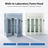Hotte à fumées de laboratoire autoportante en acier, avec porte pliante, taille personnalisable, pour produits chimiques