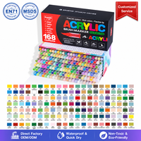 Marqueurs acryliques liquides Guangna Direct 168 couleurs, prêts à être expédiés, pour le travail de ligne fluide, le ombrage, le mélange, les stylos de peinture, les outils d'art mural et d'artisanat