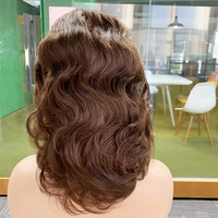 DX607 Vente en gros de cheveux humains alignés sur les cuticules non transformés Body Wave HD Lace Wig Full Lace Wig Perruques Lace Front blond brun