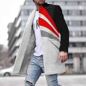 <span class=keywords><strong>Trench</strong></span> da <span class=keywords><strong>uomo</strong></span> di alta qualità <span class=keywords><strong>Trench</strong></span> lungo monopetto giacca a quadri Slim Fit antivento - Product Image 4