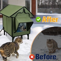 Maison isolée et surélevée pour chats avec porte d'évacuation 100% Abri étanche pour chats avec coussin chauffant Maison pour chats chauffée pour l'extérieur
