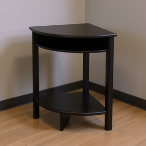 Table d'angle Liso avec étagère pour l'organisation du bureau, design moderne en bois, style contemporain, meuble autoportant - Product Image 2