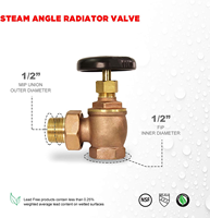 Válvula de Radiador de Vapor de Latón - 1/2 pulg. FIP X Unión Macho, Ventilación y Control Preciso de Temperatura para Sistemas de Calefacción