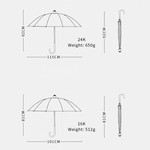 Custom Logo Large Straight Umbrella for Men Waterproof Fiberglass <b>Frame</b> Semi-Automatic Opening Classic Black Office Formal - Product Image 3