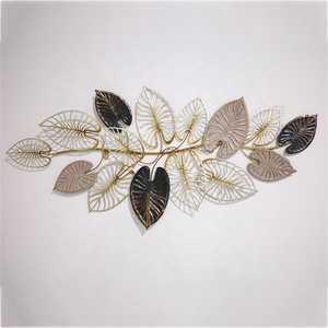 Feuille <span class=keywords><strong>horizontale</strong></span> en fer forgé, décoration <span class=keywords><strong>murale</strong></span> en métal, Art pour salon et hall d'entrée, nouvelle collection, offre spéciale - Product Image 1