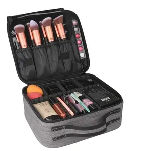 Caja de almacenamiento de maquillaje para artista profesional, caja de maquillaje portátil de gran capacidad, de viaje, pequeña y caliente