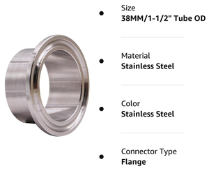 כיתה מזון 50.5 304 נירוסטה 316 סניטרית sanitary sus כבד תלתן מהיר tc צינור clamp צינור מהדק מתאים ברזל ריתוך + סט אטם סט - Product Image 6